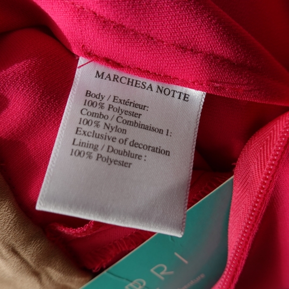 NWT - MARCHESA NOTTE Magenta One-Shoulder Formal Dress with Beaded Top, size 2 - Picture 3 of 8